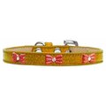 Mirage Pet Products Red Glitter Bow Widget Dog CollarGold Ice Cream Size 14 633-10 GD14